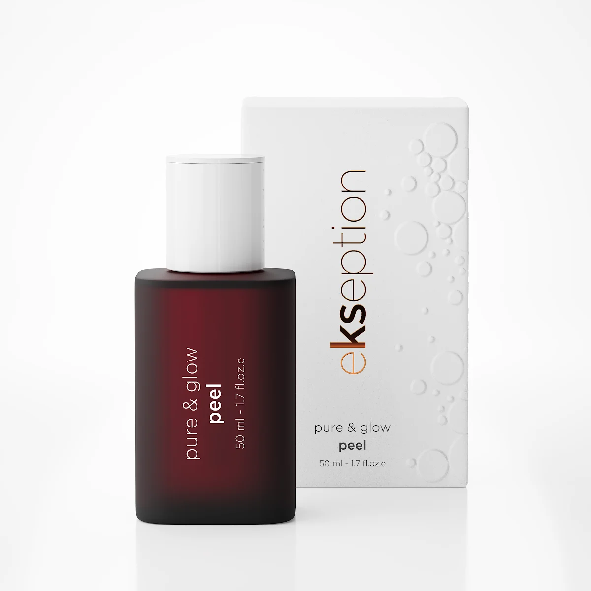 Ekseption Pure & Glow Peel bottle and box